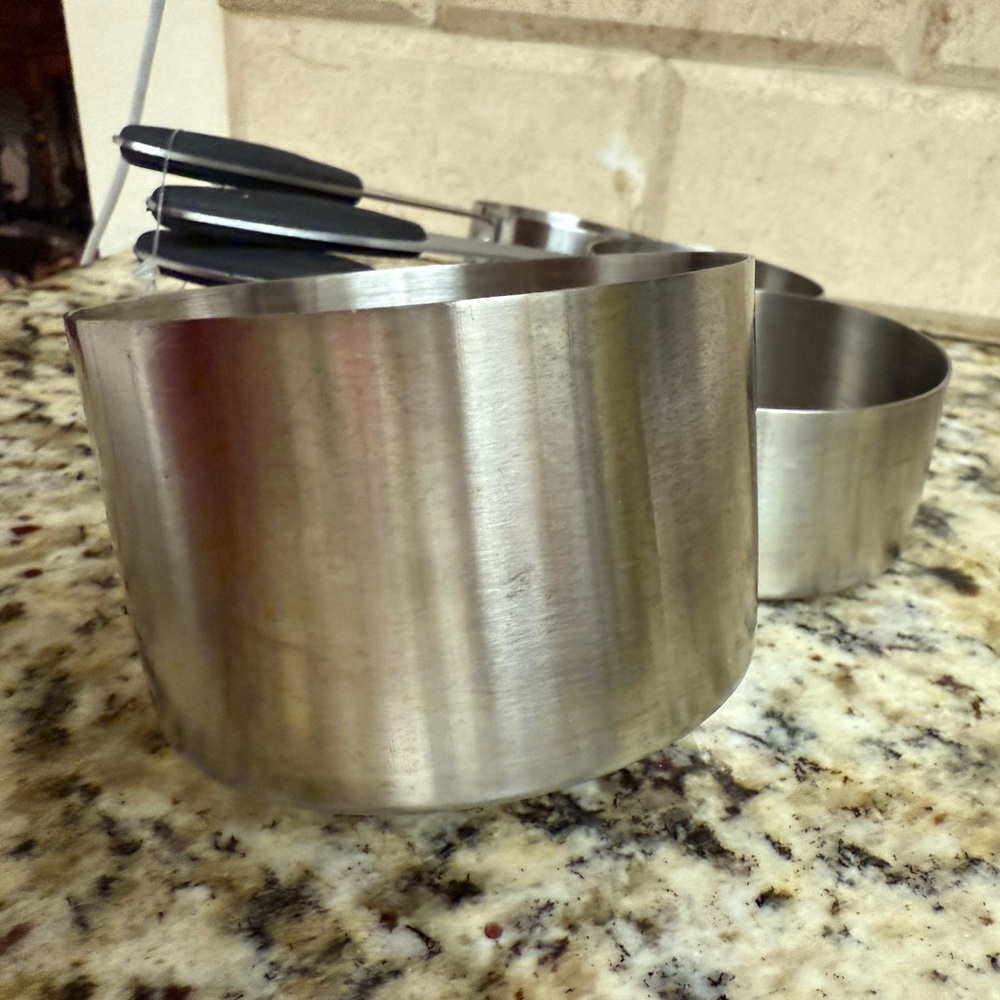 Stainless Steel Nesting Measuring Cups with Black Handles - Picture 3 of 3